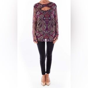 I.N.C /Purple Paisley Open Chest Blouse/ beautiful/ size XL